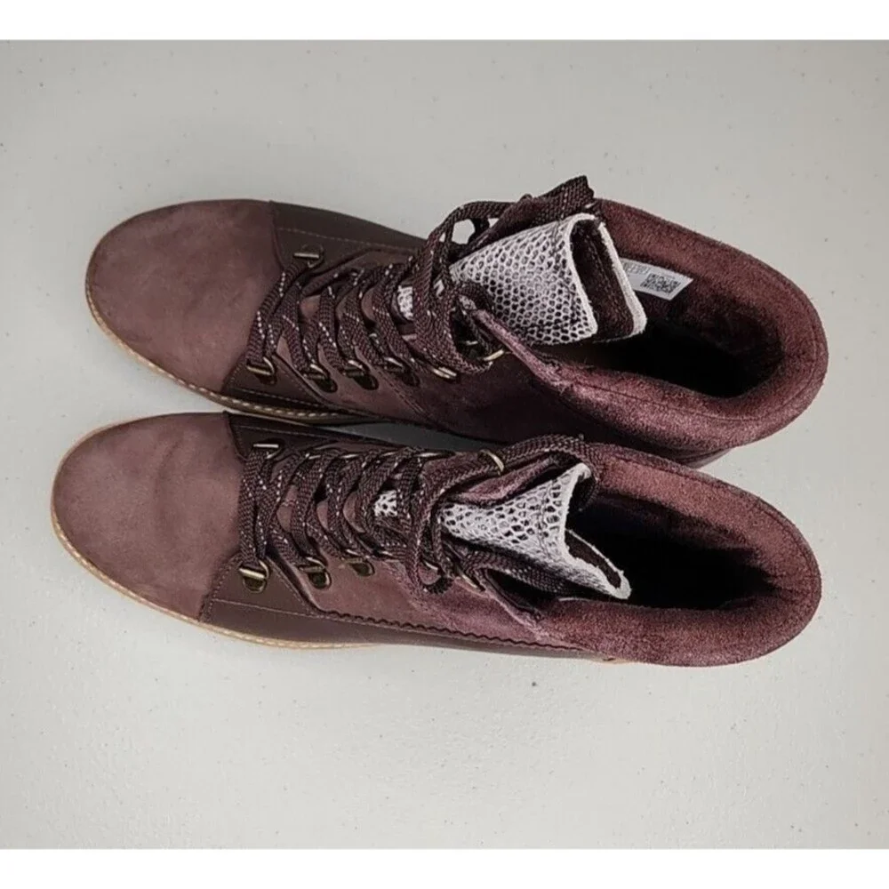 TOMS Womens Mesa Waterproof Combat Suede/Leather Ankle Lace Up Boots Size 10 EUC